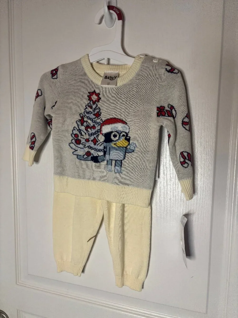 Bluey Christmas pajamas candy cane 2 piece 3M NEW